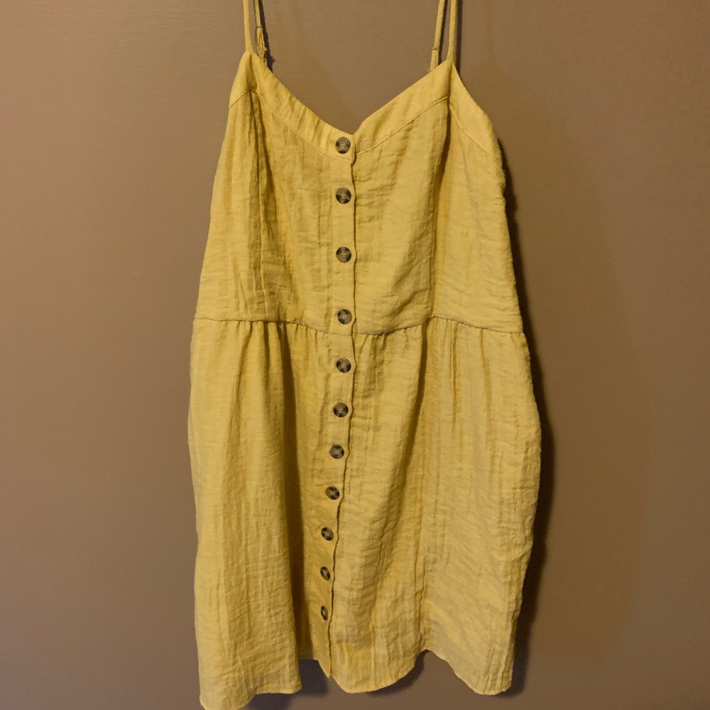 Maurices Mustard Button Front Dress